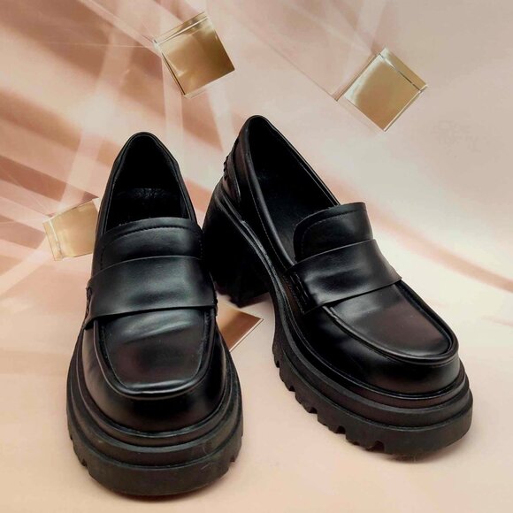 Platform, chunky loafers, Black size 8 - Picture 1 of 6